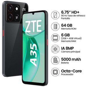 Smartphone ZTE A35 6.75" 2GB 64GB 8MP Negro