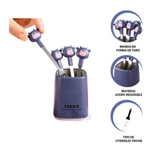 Mini Tenedor Resistente de Color Morado Y+Papel de Regalo