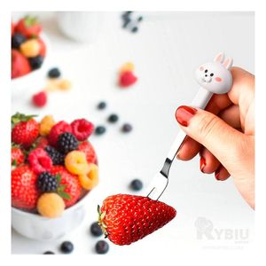Mini Tenedor Resistente de Conejo Blanco Y+Papel de Regalo