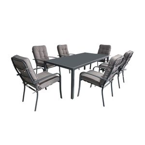 Set de terraza Tullamore 1 mesa de 2 metros + 6 sillas Orange