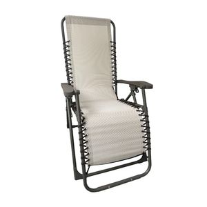 Silla Zero Gravedad Metal Textileno Mocca + Beige Orange