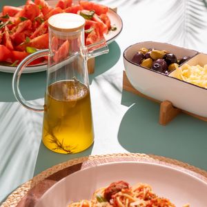 Aceitero Con Tapa de Madera 500 ml