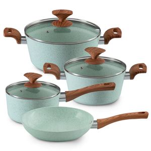 Juego De Ollas Ilko Btc Ceramica 7 Pzs Granito Menta1