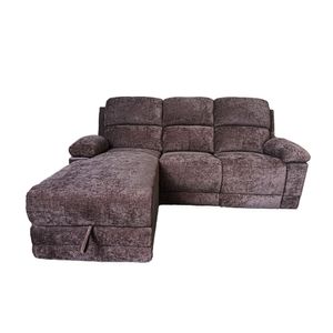 Seccional Liam Reclinable Con Almacen Marron