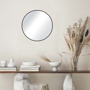 Espejo Circular 50 Cm Negro Metal