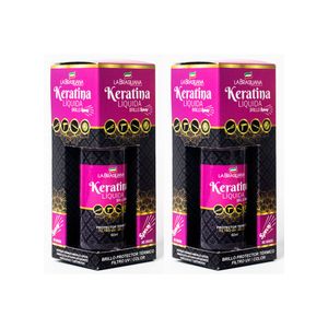 Spray Protector Térmico De Keratina La Brasiliana UV Color 60Ml x 2Unids