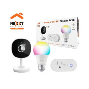 Kit Basico Inteligente Wifi Nexxt NHK-K118 Cámara 3MP  Enchufe  Bombilla RGB
