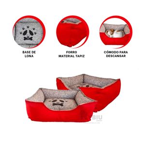Cama Pet en Talla M para Perros de Rojo Y+Regalo Stickers