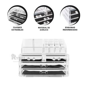 Organizador de 4 Cajones Transparente Y+Papel de Regalo
