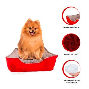 Cama Hipoalergica para Perros Talla S Rojo Y+Regalo Stickers