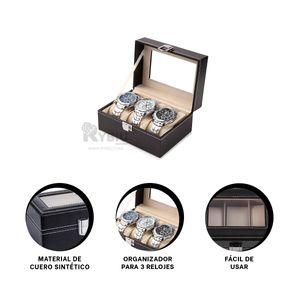 Organizador de Relojes Chic en Color Negro Y+Papel de Regalo