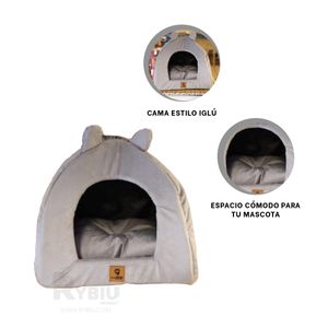 Cama para Mascota de Iglu Talla M Plomo Y+Papel de Regalo