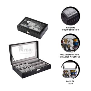 Organizador Chic de Cuero Sintetico en Negro Y+Stickers
