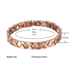 Pulsera Magnética Saludable Titanio Rose Gold YSB-146 x 17 cm