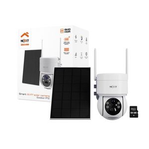 Cámara Wifi PTZ Next NHC-OP20S 3MP 2K Panel Solar Sirena Reflector IP65  SD64GB