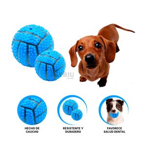 Pelota Resistente con Sonido en Tono Azul Y+Papel de Regalo