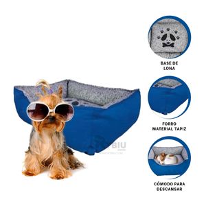 Cama Canina Comoda Talla S en Color Azul Y+Papel de Regalo