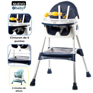 Silla de Comer Ebaby Plegable Doble bandeja LULU Azul