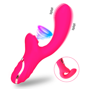 Vibrador Consolador de Estimulación Dual en Silicona Médica Color Rosado