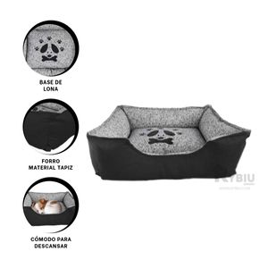 Cama Funcional de Mascota Talla L Negro Y+Regalo Stickers