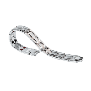 Pulsera Magnética Saludable Titanio Plata Modelo YSB-22 x 19 cm