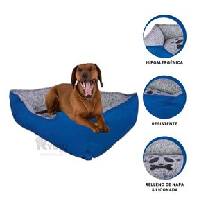 Cama con Forro Pet de Talla XL Azul Y+Regalo Stickers