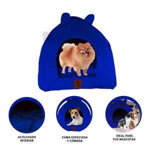 Cama para Mascota de Iglu Talla M Azul Rey Y+Papel de Regalo