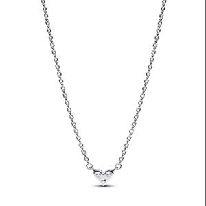Collar de Cadena Pandora Collier Triple Piedra y Forma de Corazón 393014C01 Plata 925