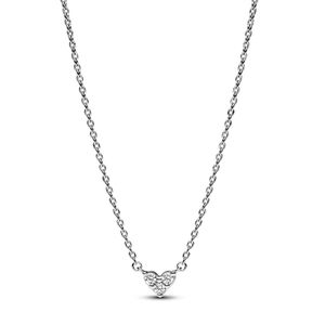 Collar de Cadena Pandora Collier Triple Piedra y Forma de Corazón 393014C01 Plata 925