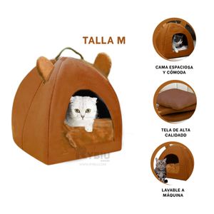 Cama Cerrada Suave de Talla M en Tono Marron Y+Stickers