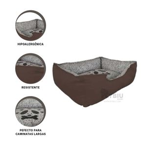 Cama con Base de Lona de Color Marron XL Y+Papel de Regalo