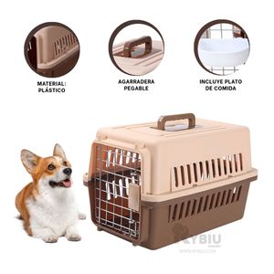 Transportadora de Mascota L50 Color Marron Y+Regalo Stickers