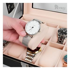 Organizador Sofisticado de Relojes Negro Y+Papel de Regalo
