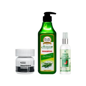 Finasteride 1mg X 60 Capsulas + Shampoo Romero 520ml + Tonico Capilar Romero 120ml