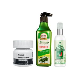 Finasteride 1mg X 60 Capsulas + Shampoo Romero 320ml + Tonico Capilar Romero 120ml