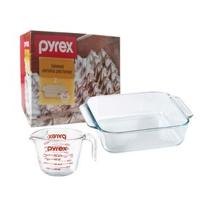 Set PYREX Molde + Taza Medidora 250ml 2pzas