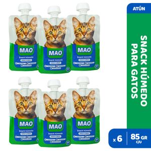 Pack Snack Húmedo para Gatos MAO Sabor Atún x85g x6 Doypacks