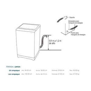 Lavadora Mabe LMA4120WDGBB0 Automática Carga Superior 14kg Gris