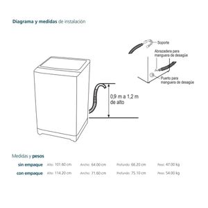 Lavadora Mabe LMA8120WDGBB0 Automática Carga Superior 18kg Gris