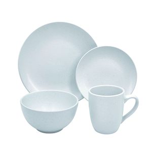 Juego De Vajilla Dots Blanco 16 Piezas