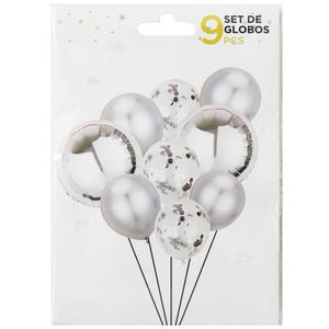 Set de Globos Plateado CLASS&WORK 16piezas