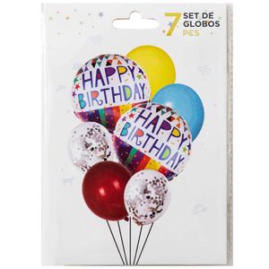 Set Globos Happy Birthday CLASS&WORK 7piezas