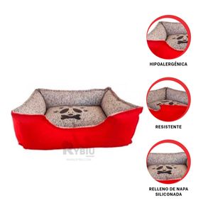 Cama con Base de Lona de Color Rojo XL Y+Papel de Regalo