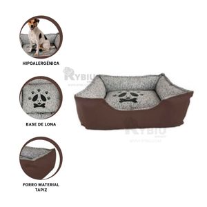 Cama Pet Suave en Color Marron de Talla XXL Y+Stickers