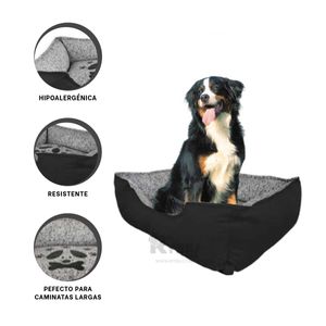 Cama para Perro Talla XL Hipoalergica de Color Negro