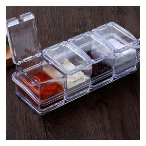 Condimentero de 4 Divisiones Acrilico Y+Papel de Regalo