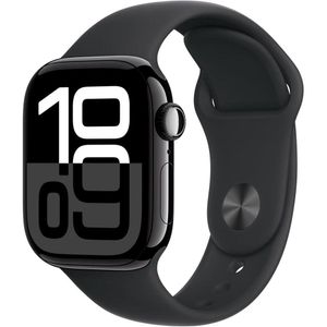 Apple Watch Series 10 Aluminum 42mm GPS Sport Band - Finish - Jet Black-Black M/L