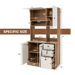 Mueble de Cocina TU MESITA Fernet Melamina 18mm Blanco/Roble 4 puertas 3 cajones