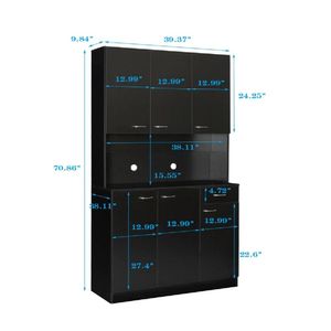 Mueble de Cocina Marylin TU MESITA Melamina 18mm 6 puerta 1 cajón Negro