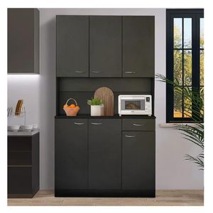 Mueble de Cocina Marylin TU MESITA Melamina 18mm 6 puerta 1 cajón Negro